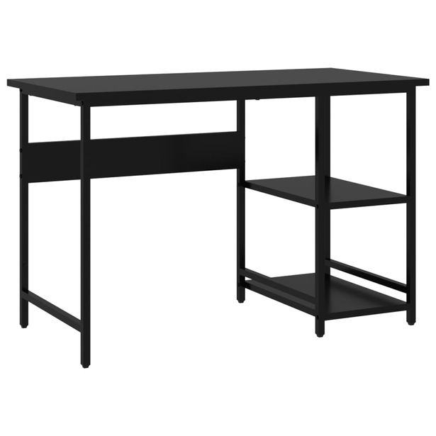 Tietokonepöytä musta 105x55x72 cm MDF/metalli (20550)
