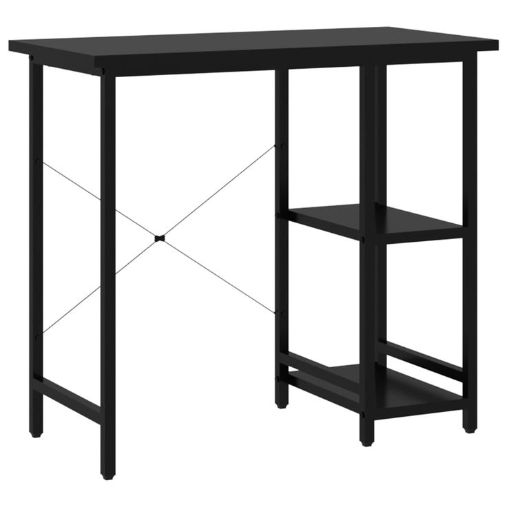 Tietokonepöytä musta 80x40x72 cm MDF/metalli (20554)