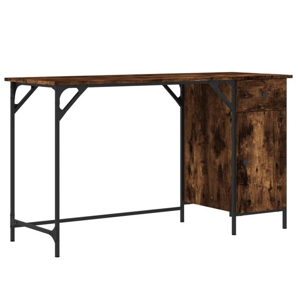 Tietokonepöytä savutammi 131x48x75 cm tekninen puu (36220)