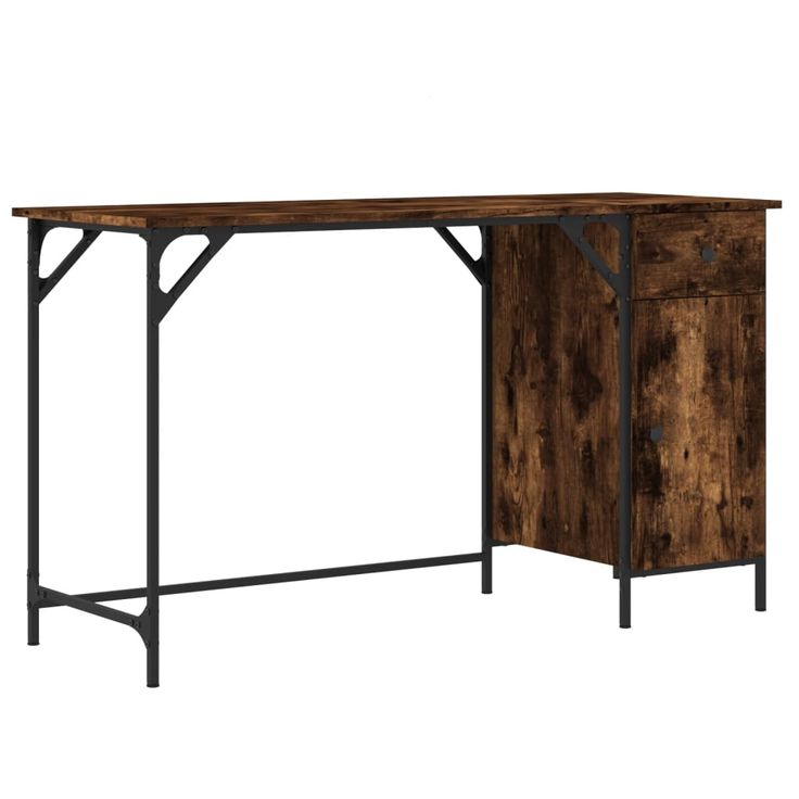 Tietokonepöytä savutammi 131x48x75 cm tekninen puu (36220)