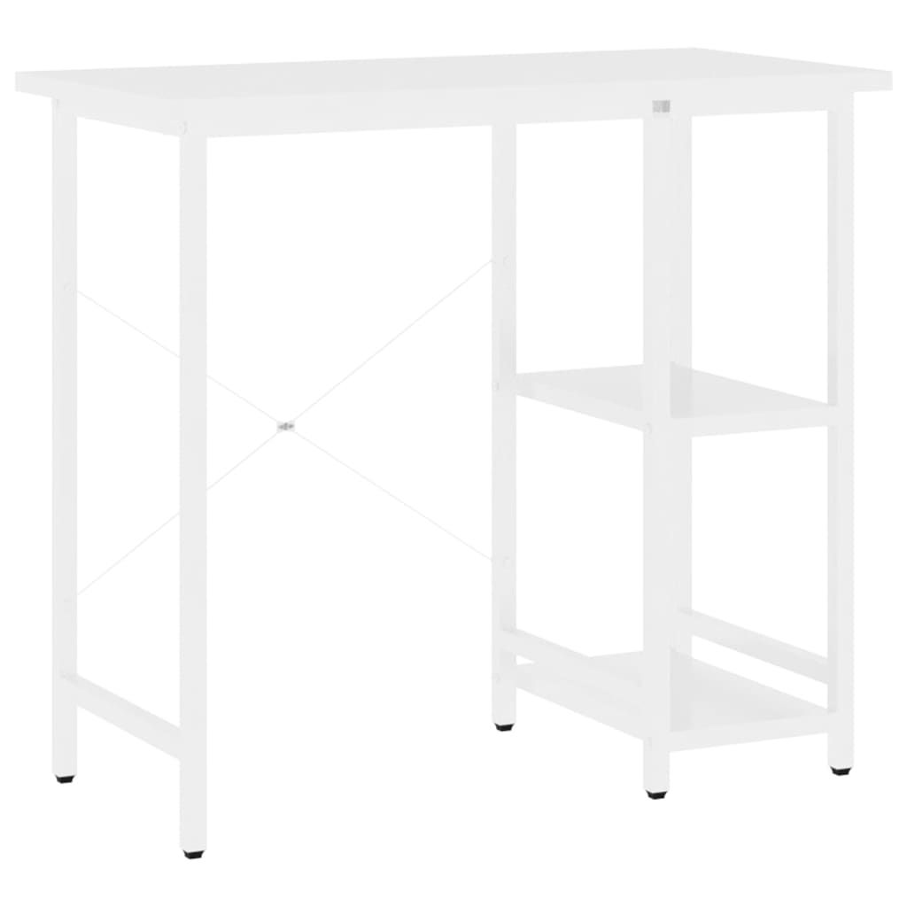 Tietokonepöytä valkoinen 80x40x72 cm MDF/metalli (20555)