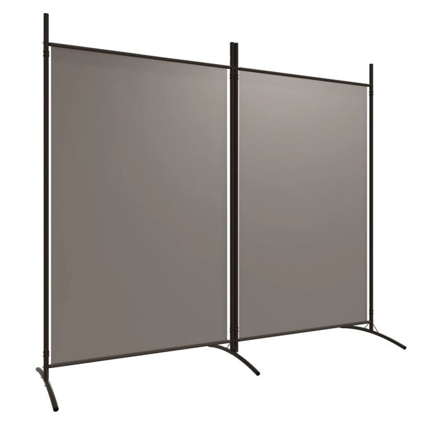 Tilanjakaja 2-paneelinen antrasiitti 175x180 cm kangas (50260)