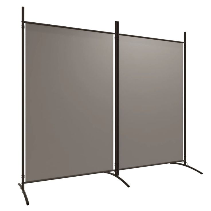 Tilanjakaja 2-paneelinen antrasiitti 175x180 cm kangas (50260)