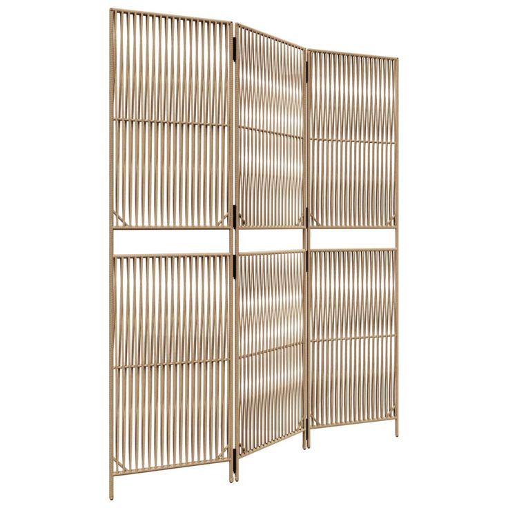 Tilanjakaja 3-paneelinen beige polyrottinki (65375)