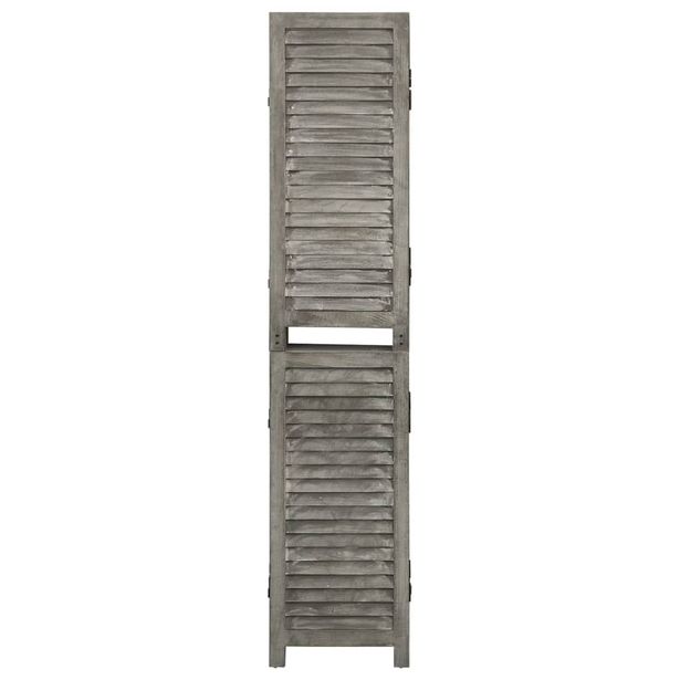 Tilanjakaja 3-paneelinen harmaa 106,5x166 cm täysi puu (38574)