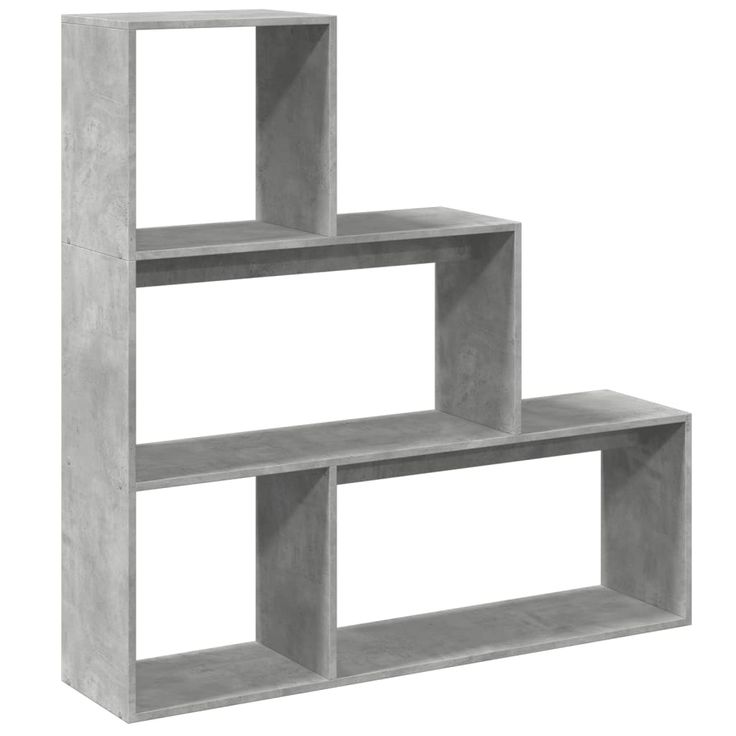 Tilanjakaja 3 tasoa betoninharmaa 123x29x123 cm tekninen puu (57988)