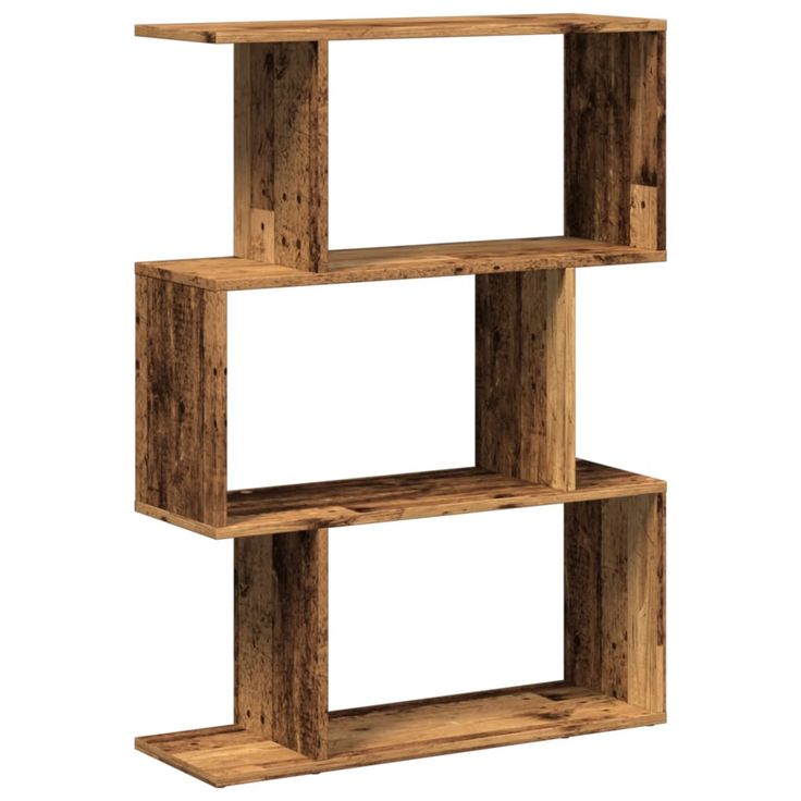 Tilanjakaja 3 tasoa vanha puu 70x24x97 cm tekninen puu (58118)