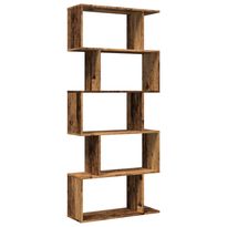 Tilanjakaja 5 tasoa vanha puu 70x24x161 cm tekninen puu (58100)