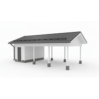 Autokatoksen runkopaketti Aarni, yhden auton avoin katos ja varasto, kerrosala 11 m²