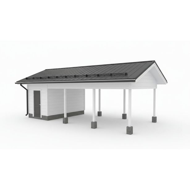 Runkopaketti Aarni yhden auton avoimelle katokselle eristettävällä varastolla, kerrosala 11 m²