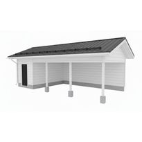 Autokatoksen runkopaketti Aarni, yhden auton seinällinen katos ja varasto, kerrosala 11 m²