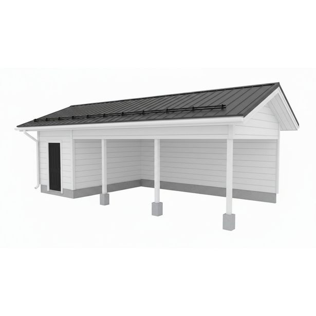 Runkopaketti Aarni yhden auton seinälliselle katokselle eristettävällä varastolla, kerrosala 11 m²