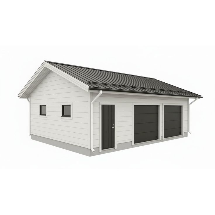 Runkopaketti Aarni kahden auton sivusta ajettavalle tallille eristettävällä varastolla, kerrosala 61 m²