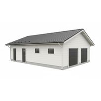 Autotallin runkopaketti Aarni, kahden auton talli ja varasto, kerrosala 86 m²