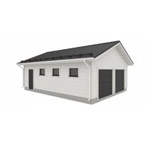 Autotallin runkopaketti Aarni, kahden auton talli ja varasto, kerrosala 61 m²