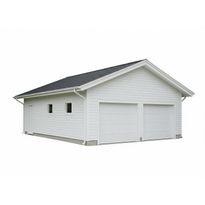 Autotallin runkopaketti, kahden auton kylmä talli, kerrosala 59,7 m²