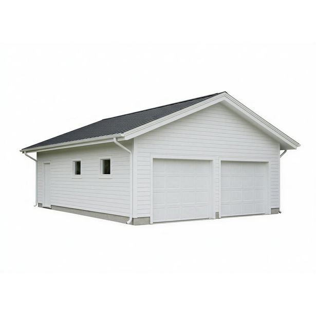 Runkopaketti kahden auton kylmälle tallille, kerrosala 59,7 m²