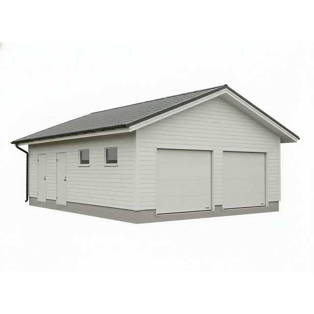 Runkopaketti kahden auton kylmälle tallille varastolla, kerrosala 59,7 m²
