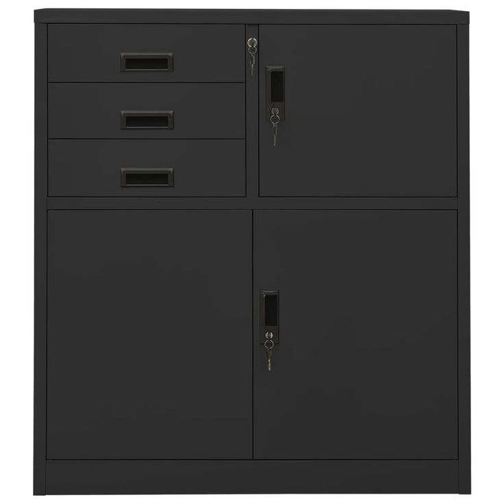 Toimistokaappi antrasiitti 90x40x102 cm teräs (36408)