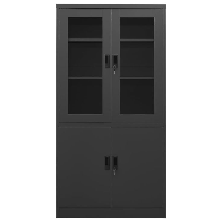 Toimistokaappi antrasiitti 90x40x180 cm teräs (35949)