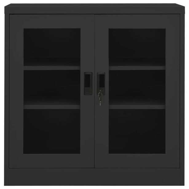 Toimistokaappi antrasiitti 90x40x90 cm teräs (35933)