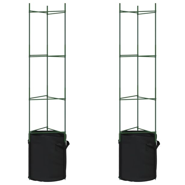 Tomaattihäkki kasvipussilla 2 kpl 154 cm teräs ja PP (09286)