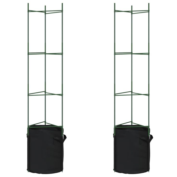 Tomaattihäkki kasvipussilla 2 kpl 154 cm teräs ja PP (09286)
