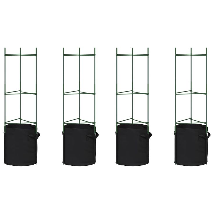 Tomaattihäkki kasvipussilla 4 kpl 116 cm teräs ja PP (81484)