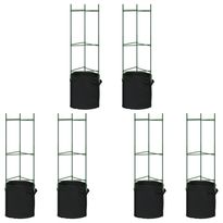 Tomaattihäkki kasvipussilla 6 kpl 116 cm teräs ja PP (81488)