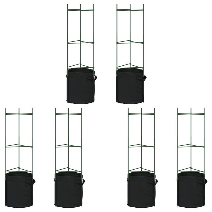 Tomaattihäkki kasvipussilla 6 kpl 116 cm teräs ja PP (81488)