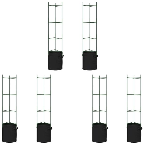 Tomaattihäkki kasvipussilla 6 kpl 154 cm teräs ja PP (81490)