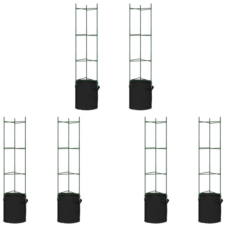 Tomaattihäkki kasvipussilla 6 kpl 154 cm teräs ja PP (81490)