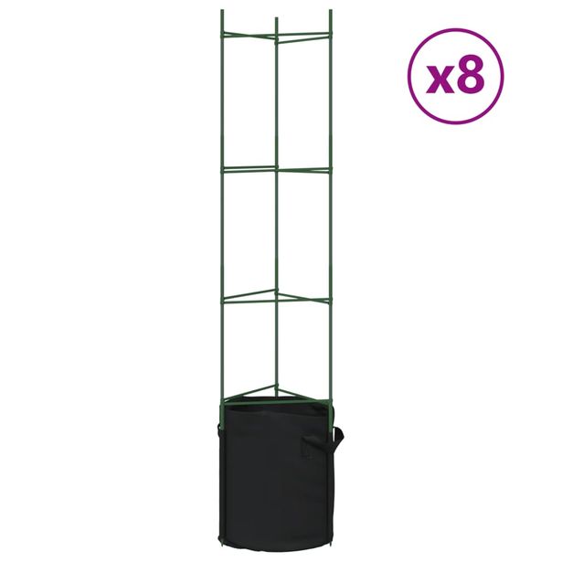 Tomaattihäkki kasvipussilla 8 kpl 154 cm teräs ja PP (81494)
