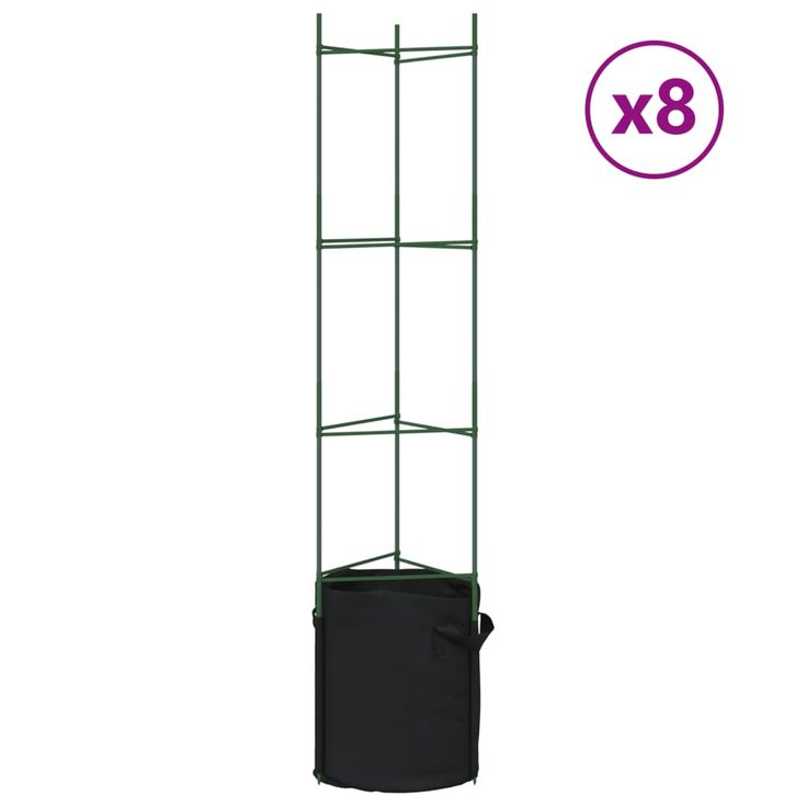 Tomaattihäkki kasvipussilla 8 kpl 154 cm teräs ja PP (81494)