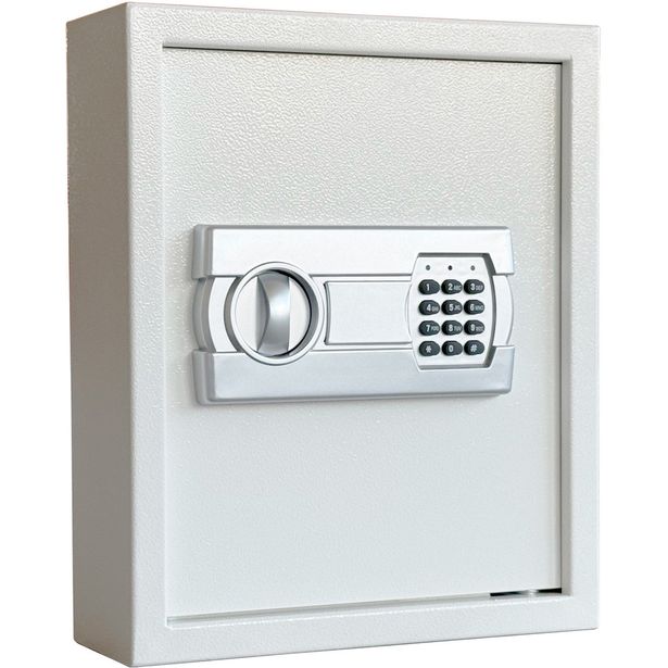 Avainkaappi Trekker 50, sis. 50 avainlappua, pohjamatto ja laajennuspultit, valkoinen, digitaali lukolla