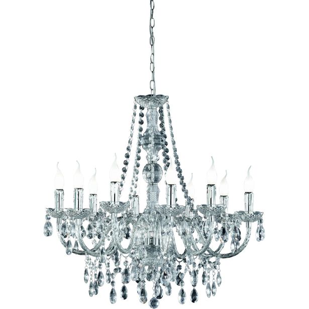 Kattokruunu Trio Luster 10-osainen, Ø76 cm, kromi