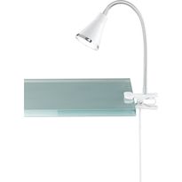 LED-pöytävalaisin Trio Arras LED 3.8W, IP20, Ø70x400 mm, valkoinen nipistimellä