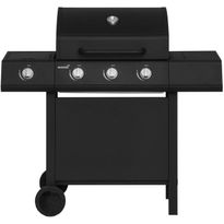 Kaasugrilli Mustang Kingsville 3+1 Black, 3 poltinta, sivukeitin