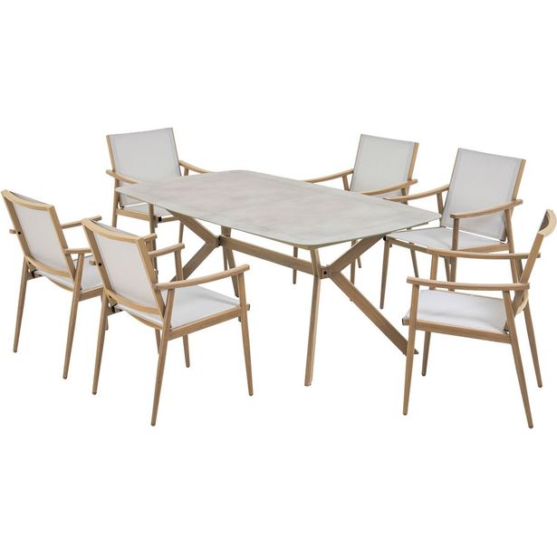 Ruokailuryhmä ulos esti & esta Napa, 6-istuttava, beige