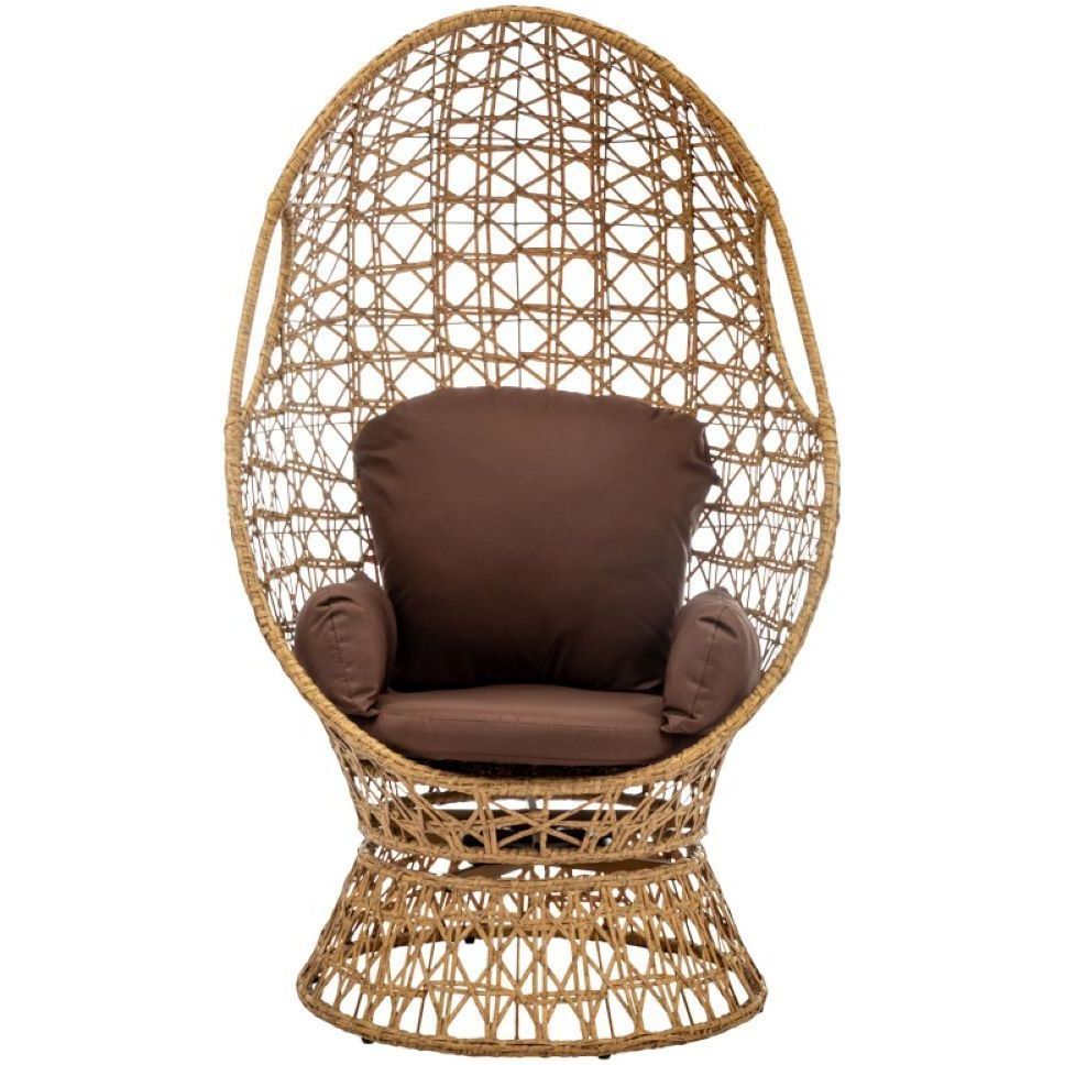 Pyörivä polyrottinkituoli Mirpol Positano, teräsrunko, ruskea