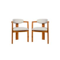 Tuolisetti Linento Furniture Cheri, tammi/kermanvalkoinen, 2-osainen