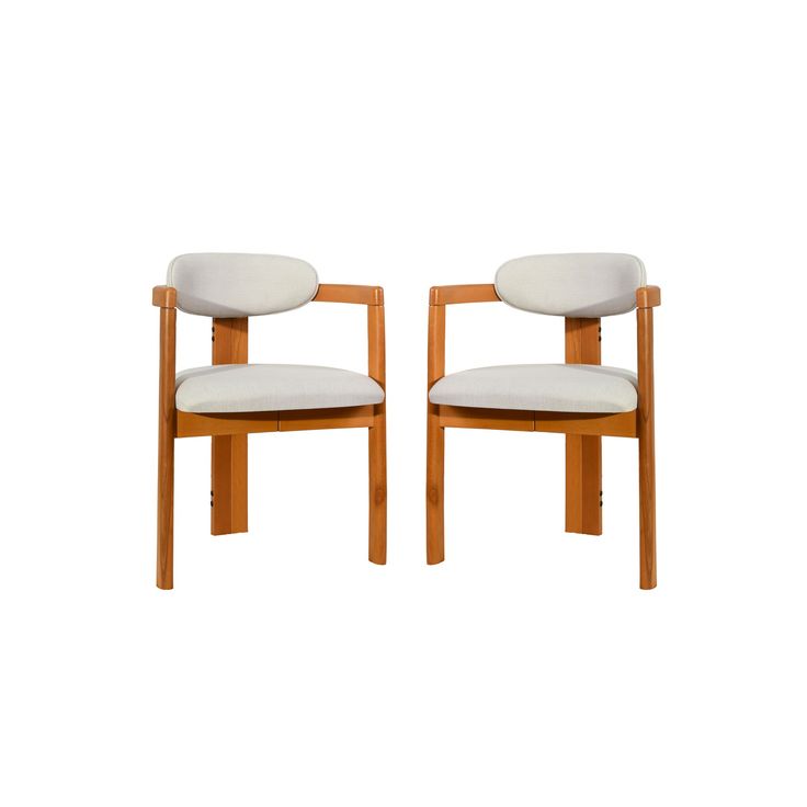 Tuolisetti Linento Furniture Cheri, tammi/kermanvalkoinen, 2-osainen
