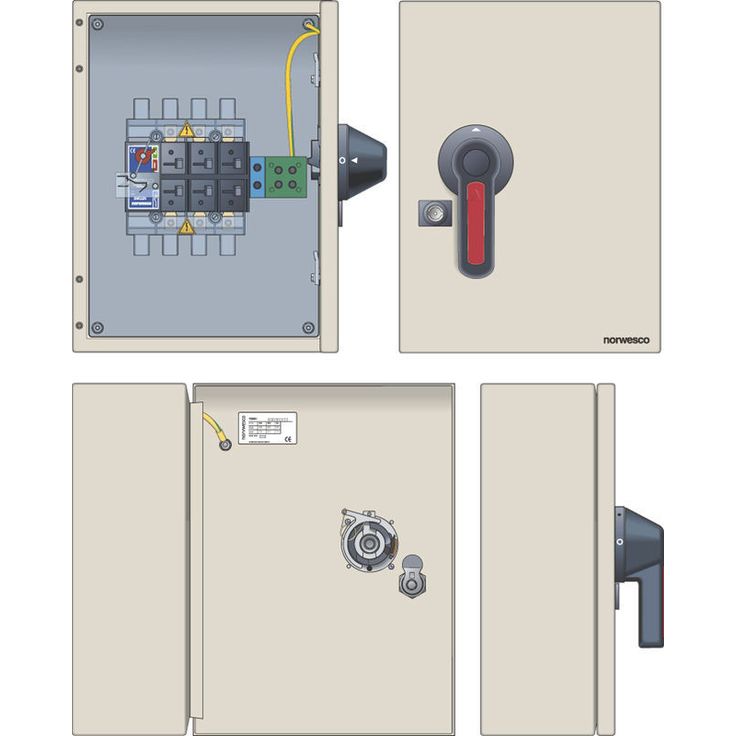 Turvakytkin Norwesco ESWM5 3160H, edestä väännettävä, 3x160A+apukosketin, 415V, 75kW, IP65, harmaa