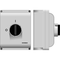 Turvakytkin Norwesco ESWP2 363, edestä väännettävä, 3x63A, 4xM32+2xM16 läpivientiä, 500V, 30kW, IP65, harmaa