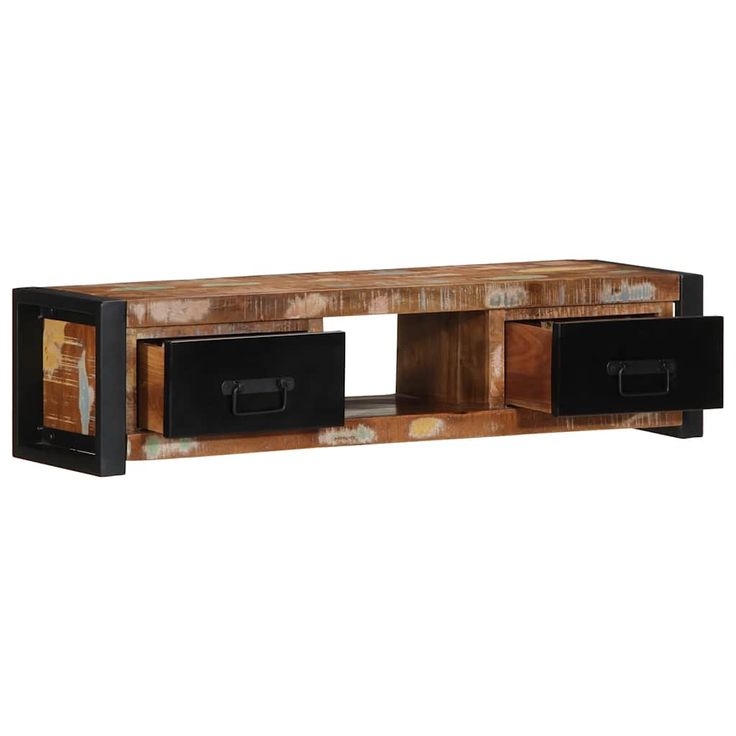 TV-kaappi 100x30x25 cm Kierrätetty massiivipuu (13598)