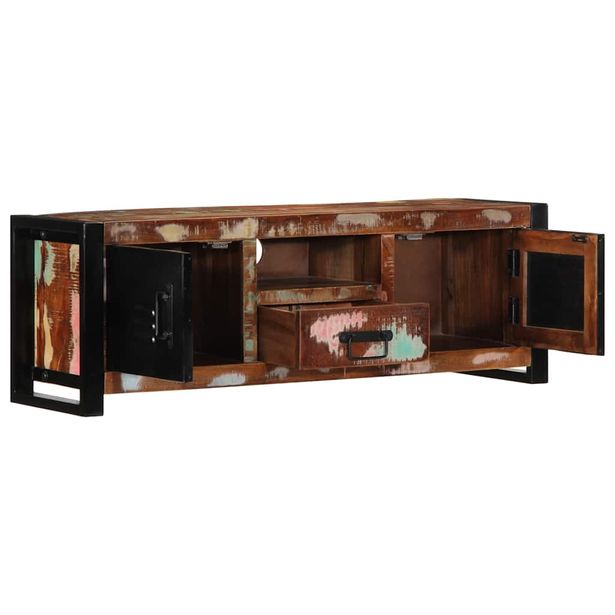 TV-kaappi 100x30x35 cm Kierrätetty massiivipuu (13594)