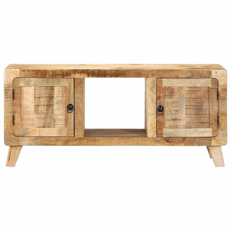 TV-kaappi 105x46x32 cm Massiivipuuta Karkea Mango (04521)