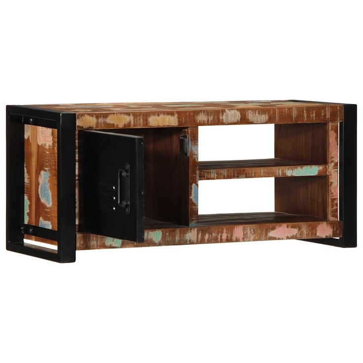 TV-kaappi 80x30x35 cm Kierrätetty massiivipuu (13592)