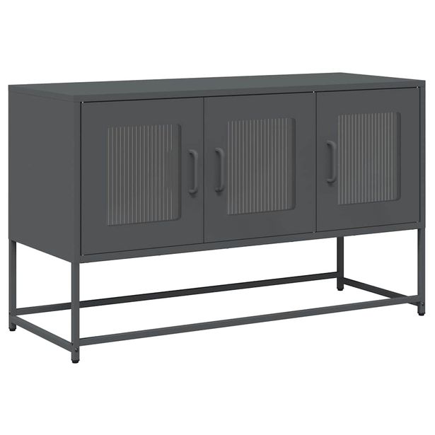 TV-kaappi Antrasiitti 100,5x39x60,5 cm Kylmävalssattu teräs (53340)