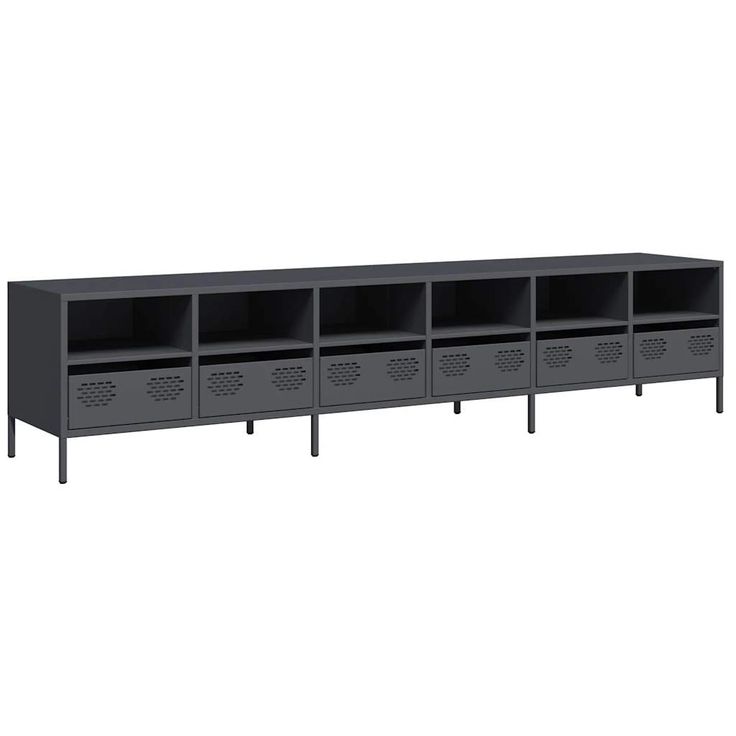 TV-kaappi Antrasiitti 202x39x43,5 cm Kylmävalssattu teräs (07157)
